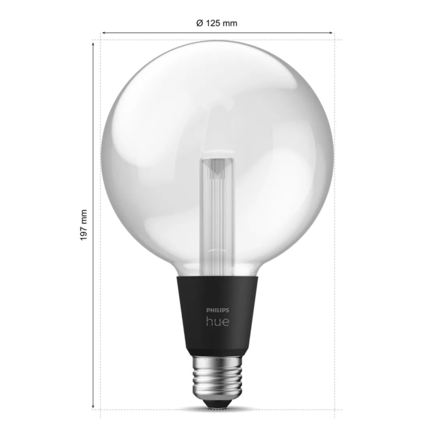 Ampoule à intensité variable LED RGBW Philips Hue White And Color Ambiance G125 E27/6,8W/230V 2000-6500K