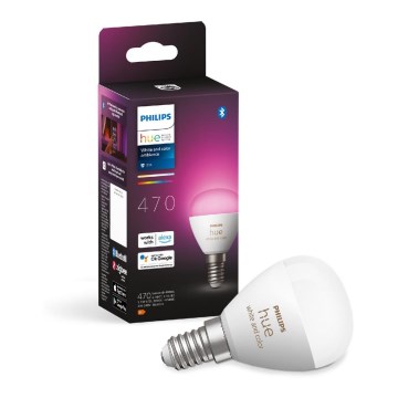 Ampoule à intensité variable LED RGBW Philips Hue White And Color Ambiance P45 E14/5,1W/230V 2000-6500K