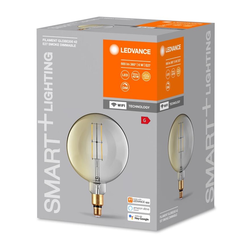 Ampoule à intensité variable LED SMART+ GLOBE G200 E27/6W/230V 2500K Wi-Fi - Ledvance