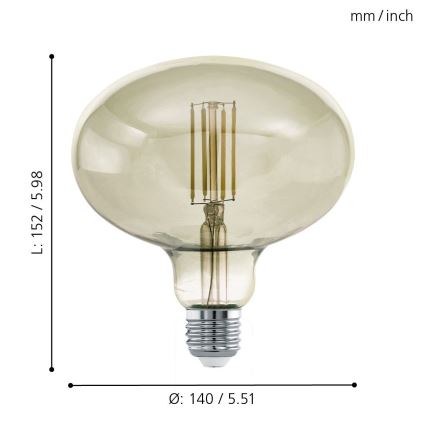 Ampoule à intensité variable LED VINTAGE E27/4W/230V 3000K - Eglo 12599