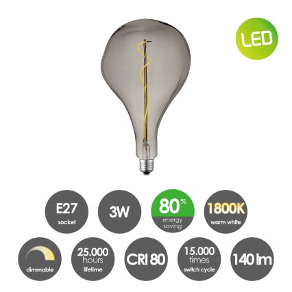 Ampoule à intensité variable LED VINTAGE EDISON E27/3W/230V 1800K