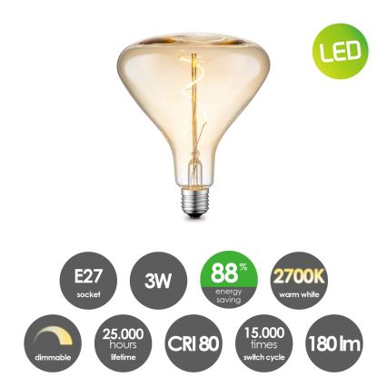 Ampoule à intensité variable LED VINTAGE EDISON E27/3W/230V 2700K