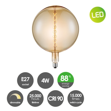 Ampoule à intensité variable LED VINTAGE EDISON E27/4W/230V 2700K CRI 90