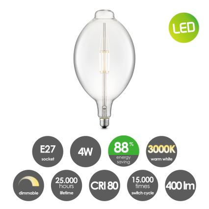 Ampoule à intensité variable LED VINTAGE EDISON E27/4W/230V 3000K