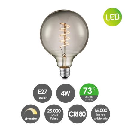 Ampoule à intensité variable LED VINTAGE EDISON G125 E27/4W/230V 2200K