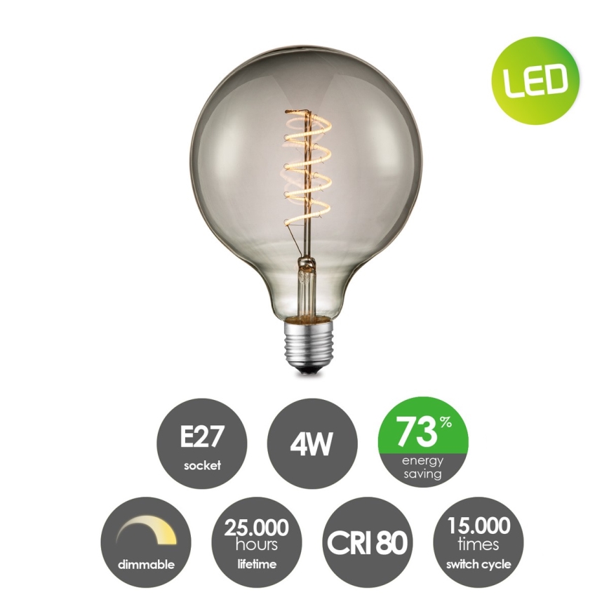 Ampoule à intensité variable LED VINTAGE EDISON G125 E27/4W/230V 2200K