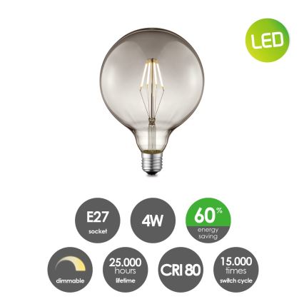 Ampoule à intensité variable LED VINTAGE EDISON G125 E27/4W/230V 2700K