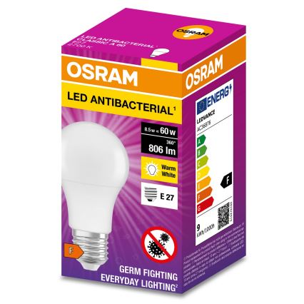 Ampoule antibactérienne LED A60 E27/8,5W/230V 2700K - Osram