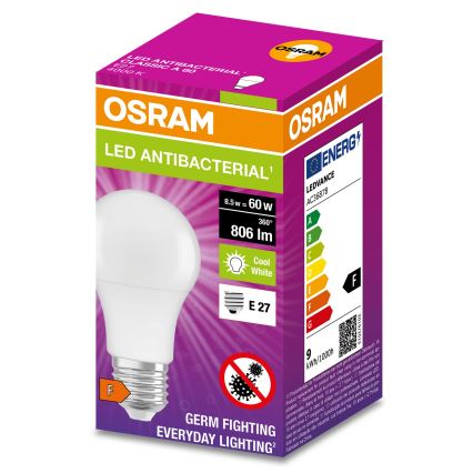 Ampoule antibactérienne LED A60 E27/8,5W/230V 4000K - Osram