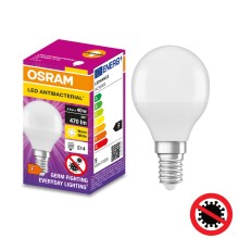 Ampoule antibactérienne LED P40 E14/4,9W/230V 2700K - Osram