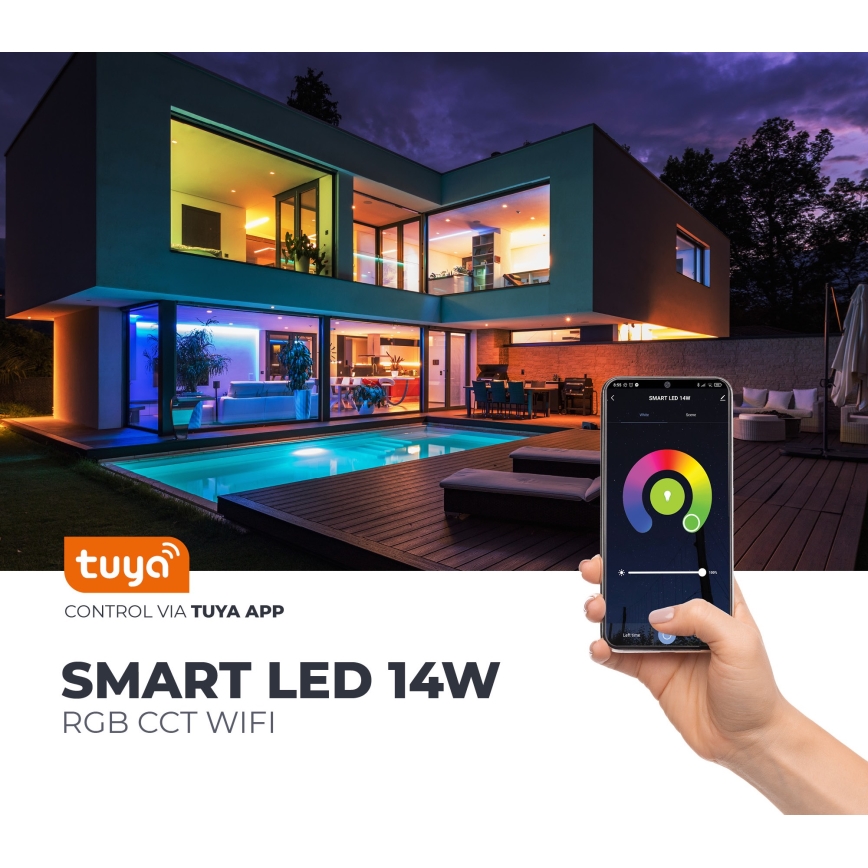 Ampoule connectée à intensité variable LED RGB E27/9,5W/230V 2700-6500K Wi-Fi Tuya