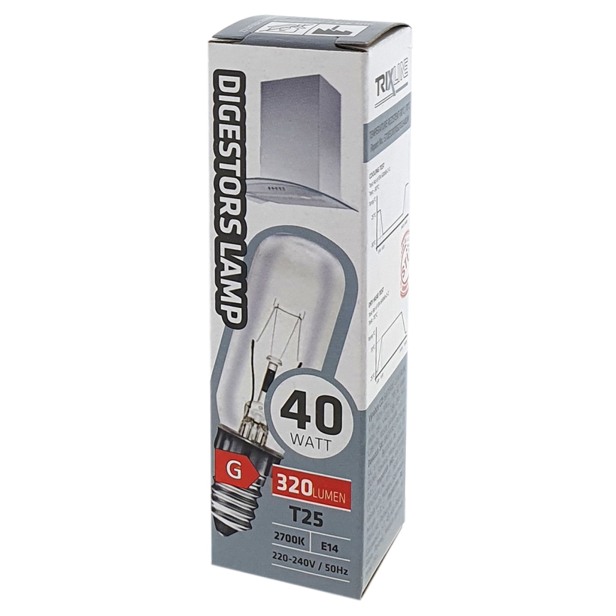 Ampoule de hotte T25 E14/40W/230V 2700K