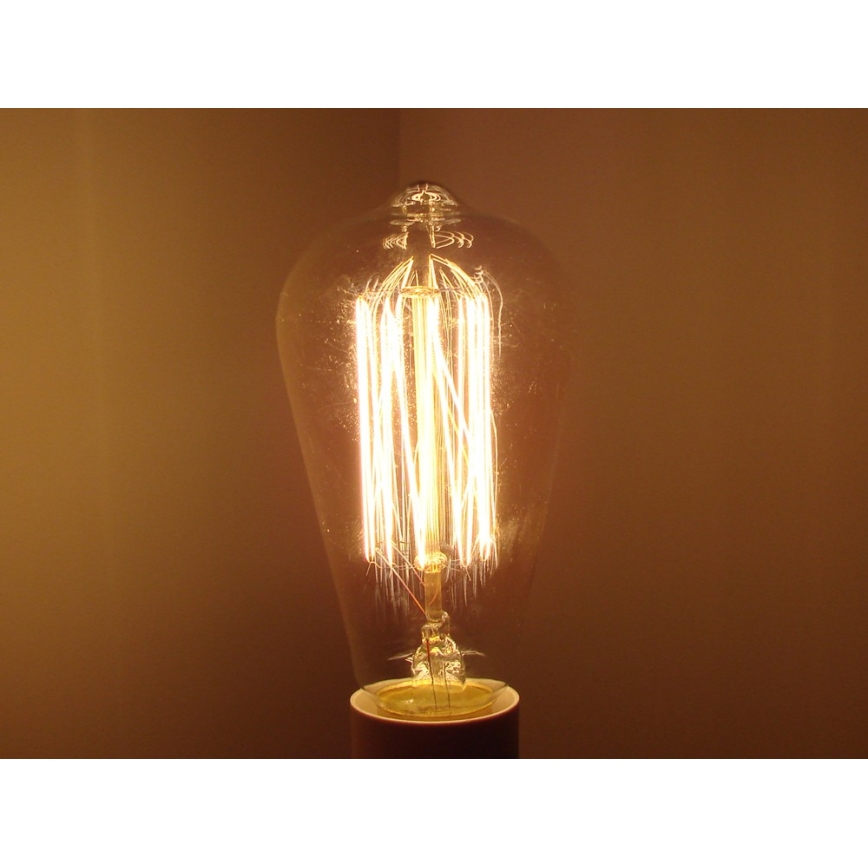 Ampoule décorative industrielle à intensité variable SELEBY ST64 E27/60W/230V 2200K