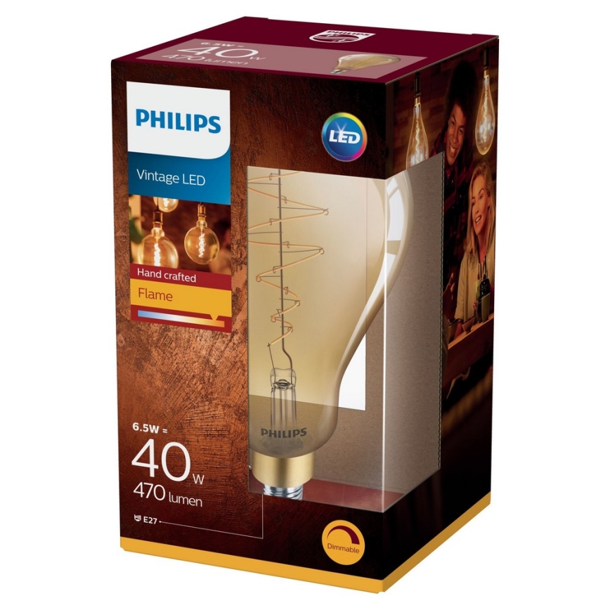 Ampoule dimmable LED VINTAGE Philips A160 E27/6,5W/230V 2000K
