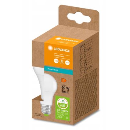 Ampoule en plastique recyclé A60 E27/8,5W/230V 4000K - Ledvance