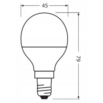 Ampoule en plastique recyclé P45 E14/4,9W/230V 2700K - Ledvance