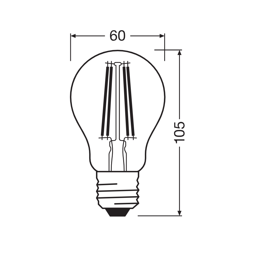 Ampoule LED à capteur crépusculaire CLASSIC FILAMENT A60 E27/7,3W/230V 2700K - Osram