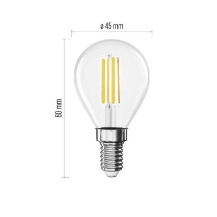 Ampoule LED à filament E14 3,8 W 230 V 4000 K Classe énergétique A