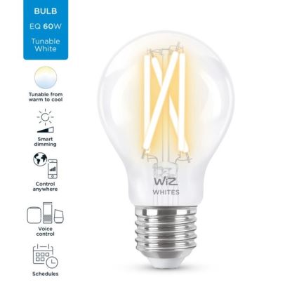 Ampoule LED à intensité variable FILAMENT A60 E27/6,7W/230V 2700-6500K CRI 90 Wi-Fi - WiZ