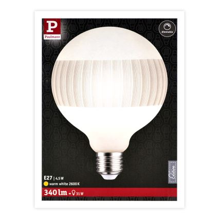 Ampoule LED à intensité variable CLASSIC G125 E27 / 4.5W / 230V 2600K - Paulmann 28743