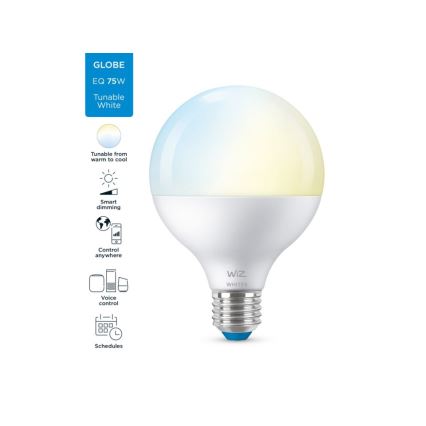 Ampoule LED à intensité variable G95 E27/11W/230V 2700-6500K CRI 90 Wi-Fi - WiZ