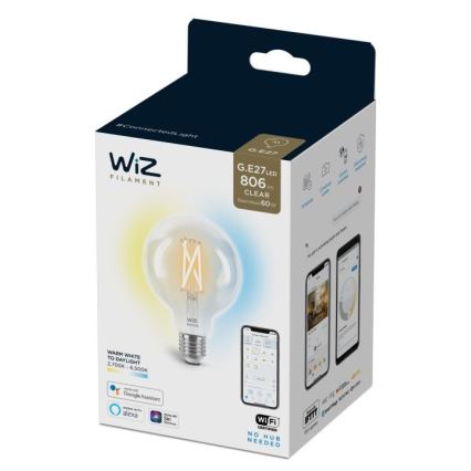 Ampoule LED à intensité variable FILAMENT G95 E27/6,7W/230V 2700-6500K CRI 90 Wi-Fi - WiZ