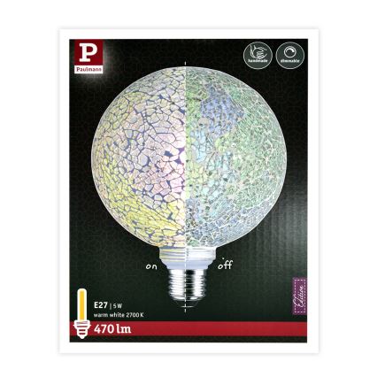 Ampoule LED à intensité variable MOSAIC G125 E27 / 5W / 230V 2700K - Paulmann 28745