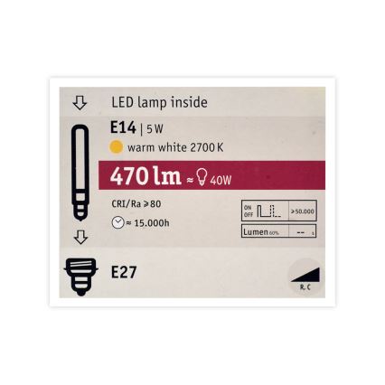 Ampoule LED à intensité variable MOSAIC G125 E27 / 5W / 230V 2700K - Paulmann 28750