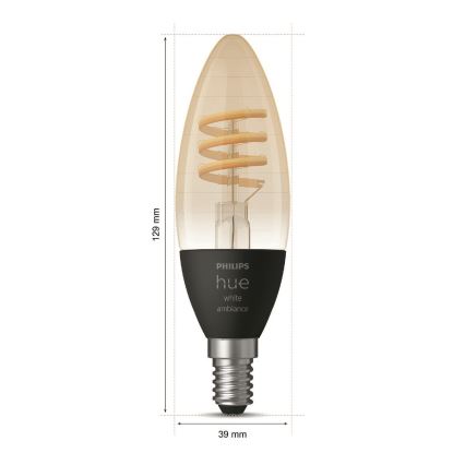 Ampoule LED à intensité variable Philips Hue WHITE AMBIANCE E14/4,6W/230V 2200-4500K