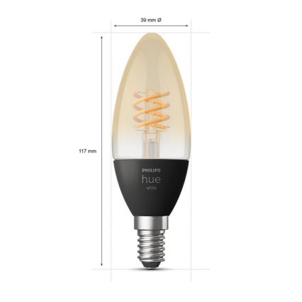 Ampoule LED à intensité variable Philips Hue WHITE FILAMENT E14/4,5W/230V 2100K