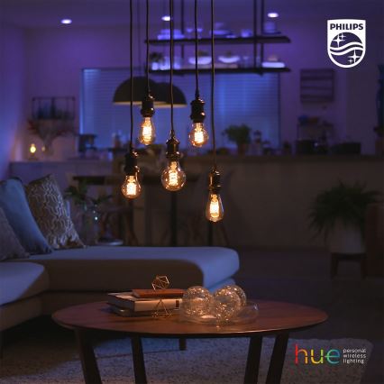 Ampoule LED à intensité variable Philips Hue WHITE FILAMENT ST64 E27/7W/230V 2100K