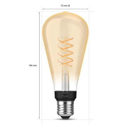 Ampoule LED à intensité variable Philips Hue WHITE FILAMENT ST72 E27/7W/230V 2100K