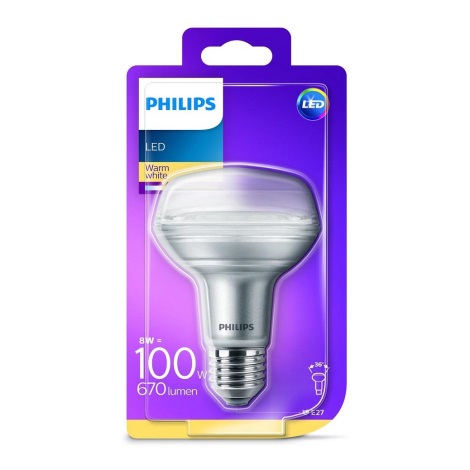 Ampoule LED à réflecteur Philips E27/8W/230V 2700K