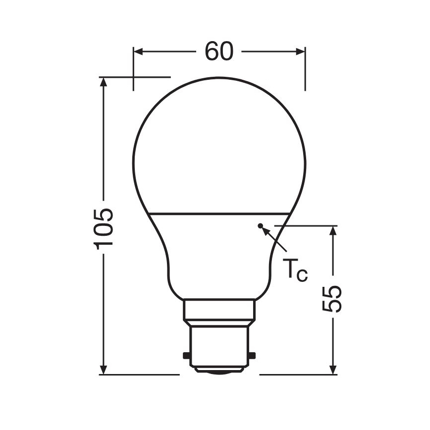 Ampoule LED A60 B22d/8,5W/230V 2700K - Osram