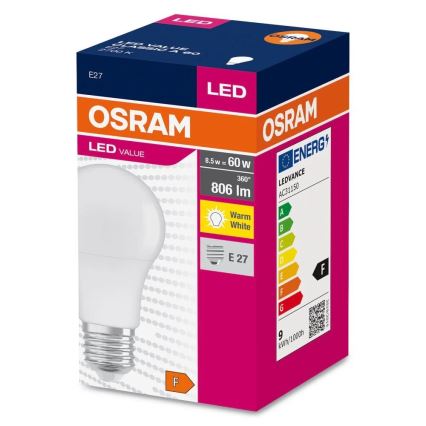 Ampoule LED A60 E27/8,5W/230V 2700K - Osram