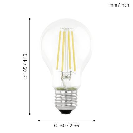 Ampoule LED avec capteur crépusculaire VINTAGE A60 E27/6W/230V 3000K - Eglo 11886