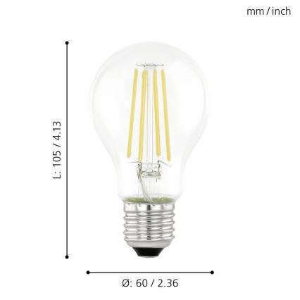 Ampoule LED avec détecteur VINTAGE A60 E27/6W/230V 3000K - Eglo 11886