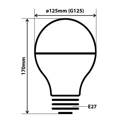 Ampoule LED avec surface miroir sphérique DECOR MIRROR G125 E27/12W/230 4200K argenté