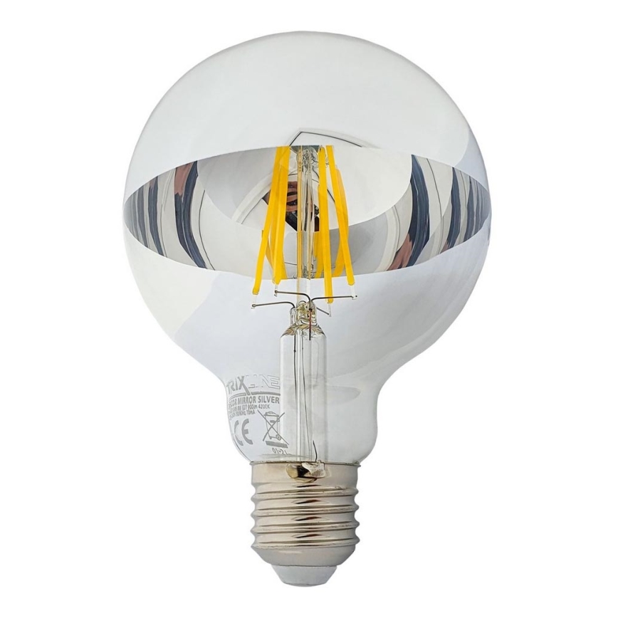 Ampoule LED avec surface miroir sphérique DECOR MIRROR G95 E27/8W/230V 4200K argenté