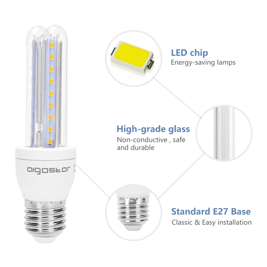 Ampoule LED B5 E27/8W/230V 3000K - Aigostar