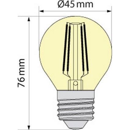 Ampoule LED CLASSIC AMBER G45 E27/6,5W/230V 2200K - Brilagi