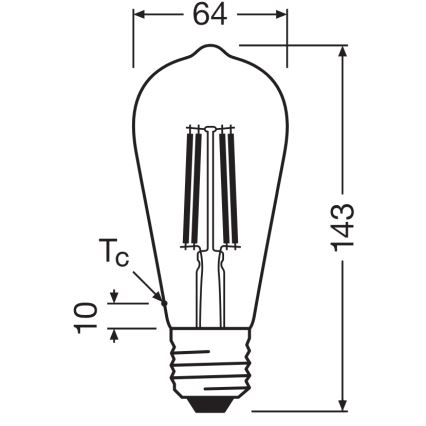 Ampoule LED CLASSIC FILAMENT E27/6,5W/230V 4000K - Osram