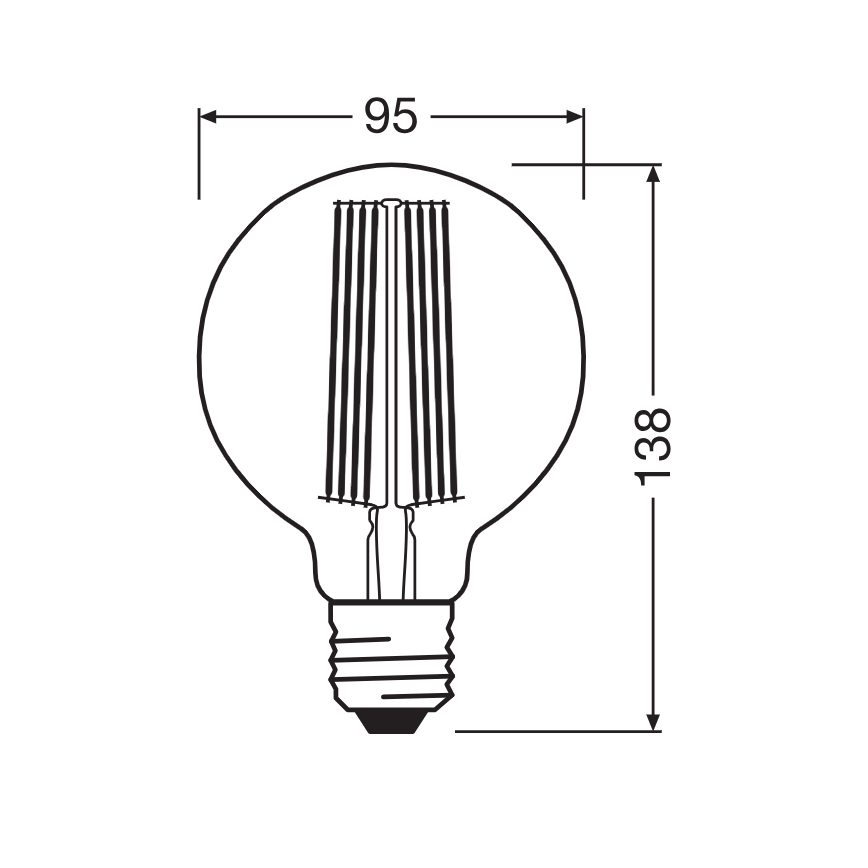 Ampoule LED dimmable à filament vintage E27, 5,8 W, 230 V, 2200 K - Osram
