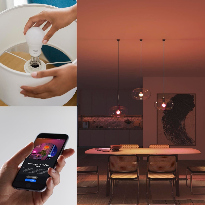 Ampoule LED dimmable Philips Hue White And Color Ambiance Essential E27/8W/230V 2200-6500K
