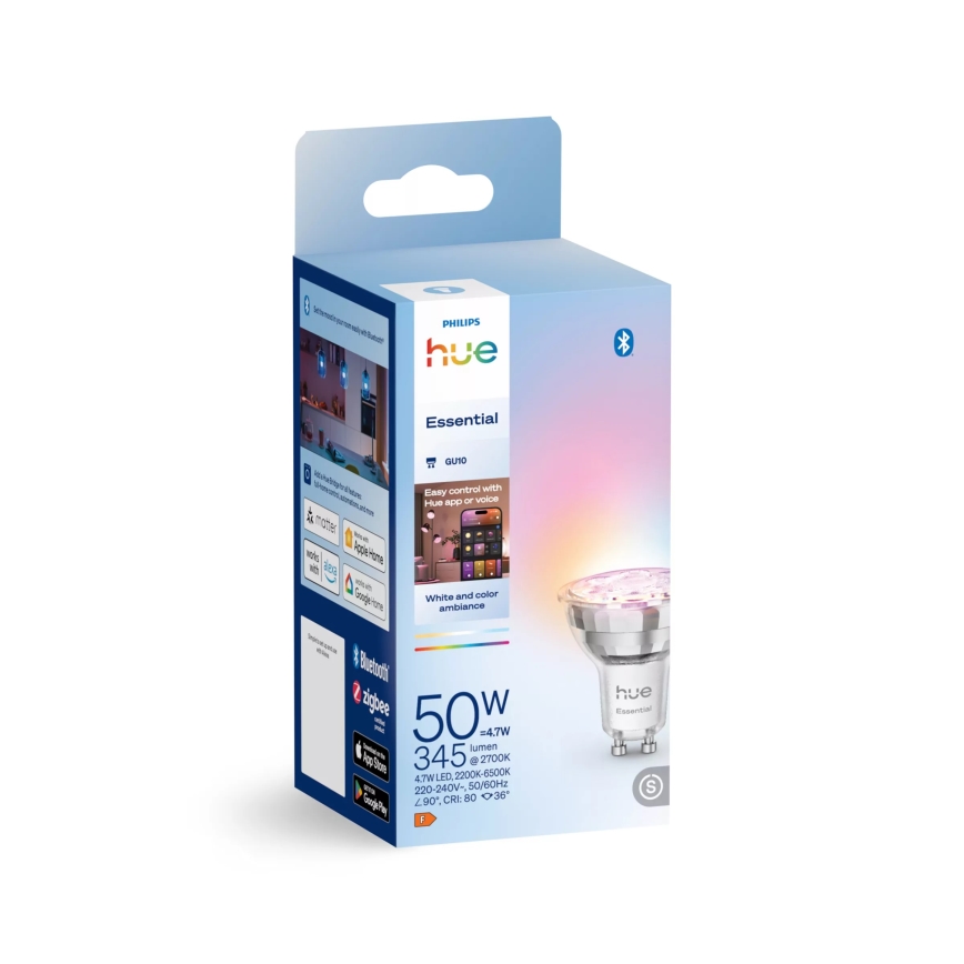 Ampoule LED dimmable Philips Hue White And Color Ambiance Essential GU10/4,7W/230V 2200-6500K