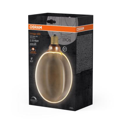 Ampoule LED dimmable VINTAGE E27/4W/230V 1800K dorée - Osram
