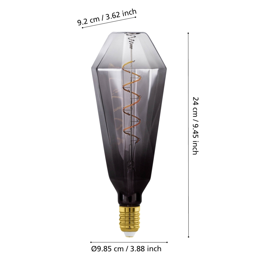 Ampoule LED dimmable VINTAGE E27/4W/230V 1800K fumée - Eglo 110238