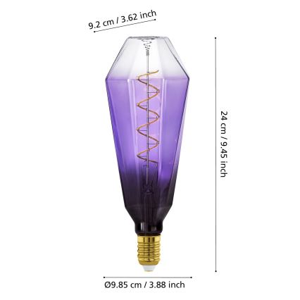 Ampoule LED dimmable VINTAGE E27/4W/230V 1800K violette - Eglo 110237