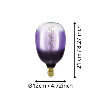 Ampoule LED dimmable VINTAGE T120 E27/4W/230V 1800K violette - Eglo 110226
