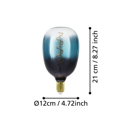 Ampoule LED dimmable VINTAGE T120 E27/4W/230V 2000K bleue - Eglo 110224